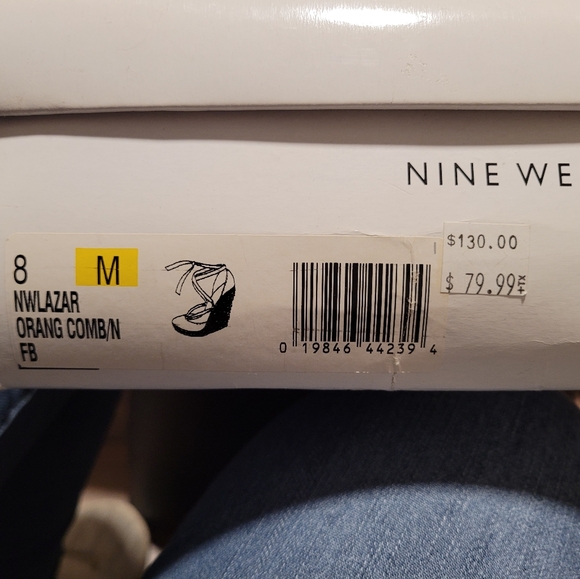 Nine West size 8 wedge sandal, multi colour - Picture 4 of 4